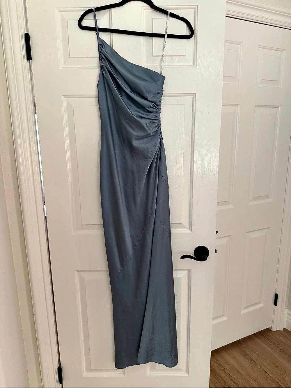 Shona Joy Maxi Dress One-Shoulder Ruched Blue
